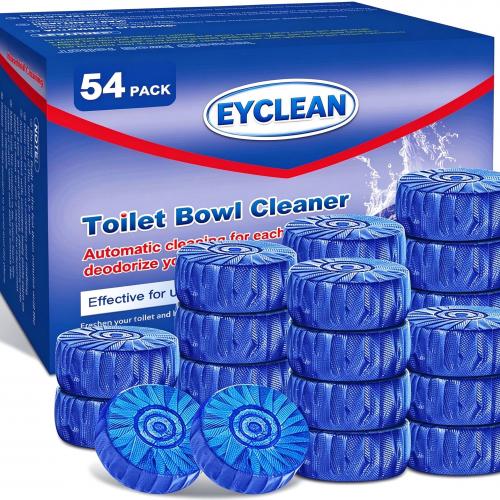 EYCLEAN 54 Pack Toilet Bowl Cleaner Tablets, Multipurpose Bathroom Cleaner, Commercial & Household Drop-in Tank Deodorizer